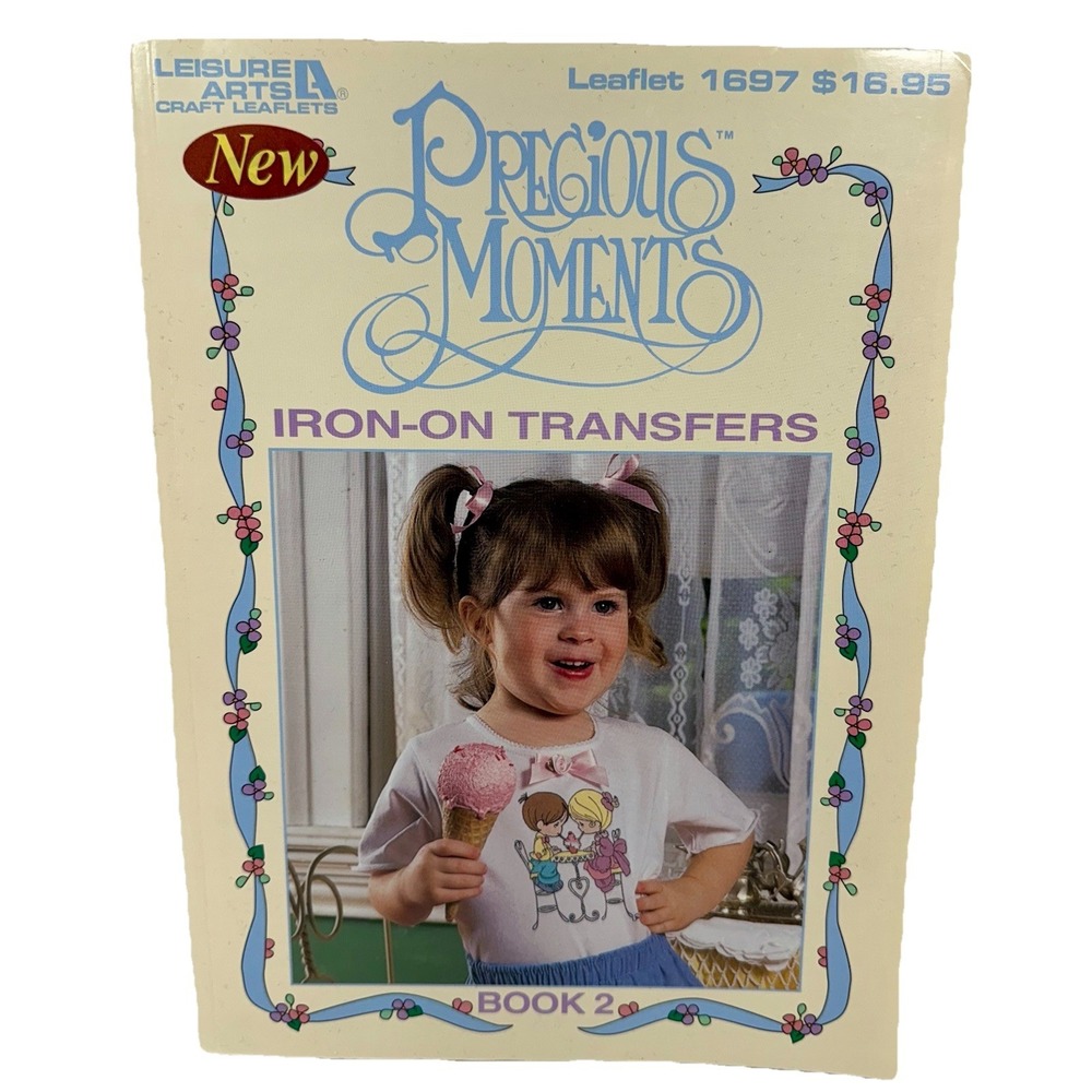 Vintage Precious Moments Iron-On Transfers Book 2 Leisure‎ Arts 1996 Unused
